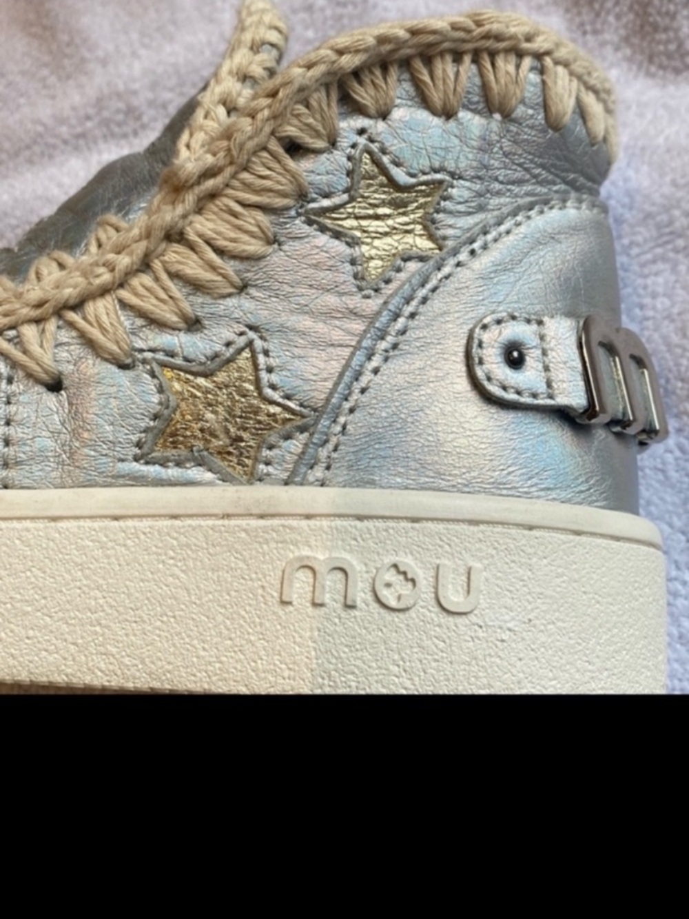 💕 Host Pick💕 MOU Blue and gold Silver sheepskin and leather Ankle Boots - like n - Picture 9 of 17